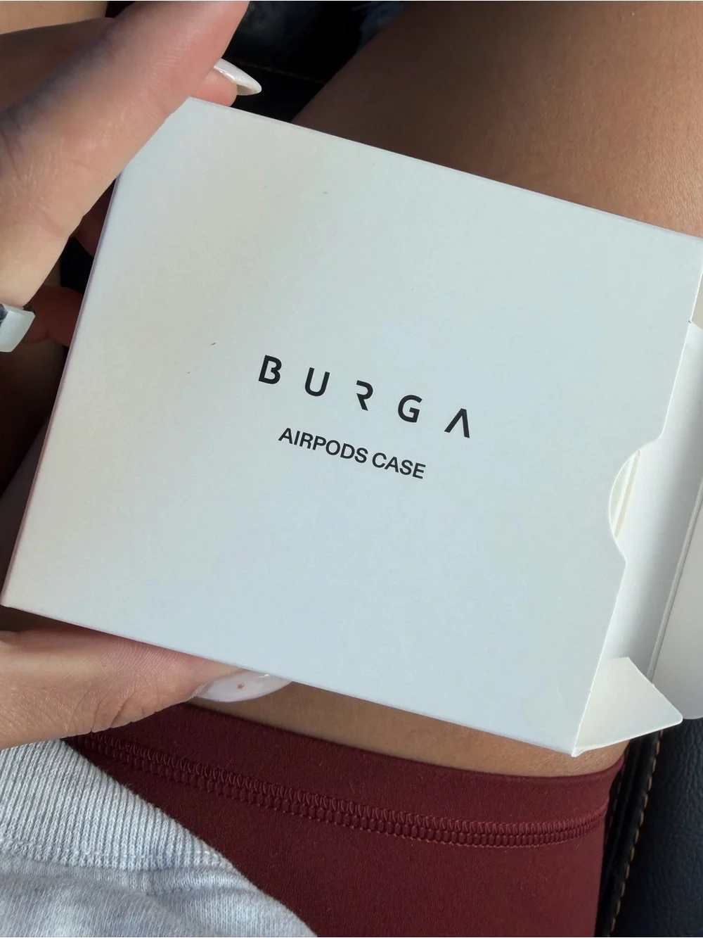 Burga Beige Marble Pattern AirPods Case - Sleek Protective Cover